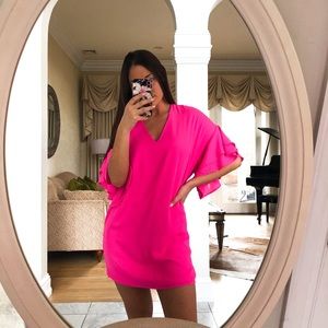 Francesca’s Pink Ruffled Mini Dress